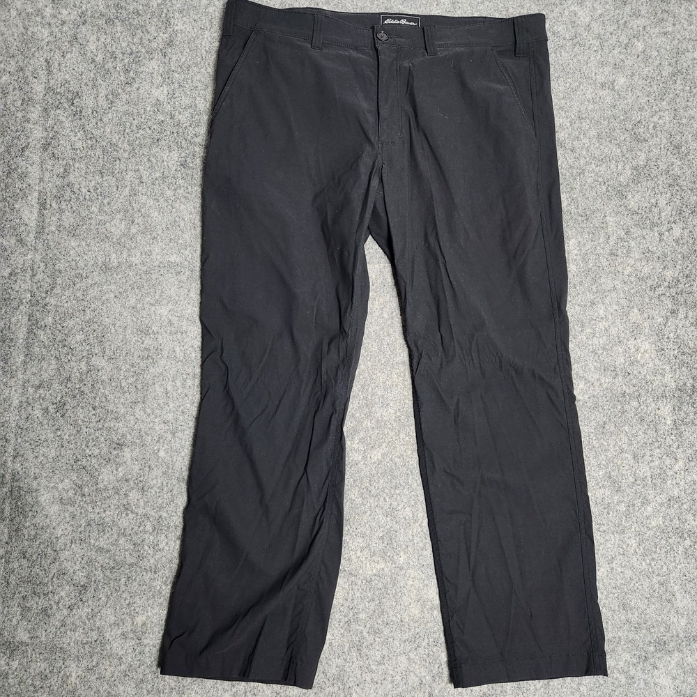 Eddie Bauer Travex Pants‎ Men 40x30 Black Zip Pockets Gorpcore Outdoor Hiking